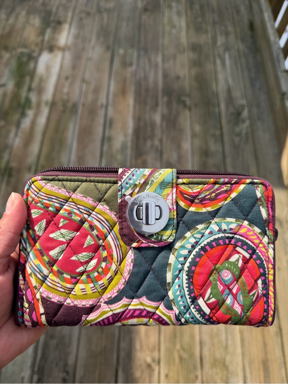 Vera Bradley Quilted Wallet in Multi-Color Medallion Print